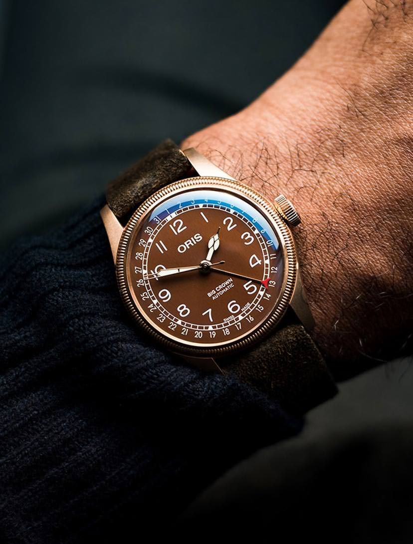 oris big crown pointer date black