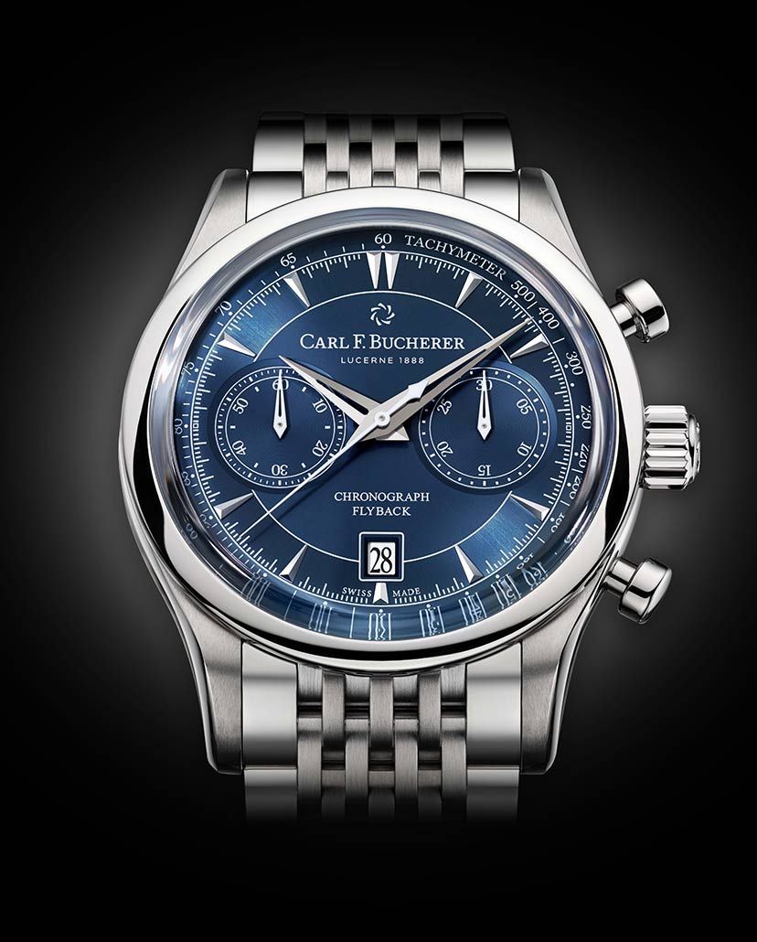 Blue discount chronograph watch