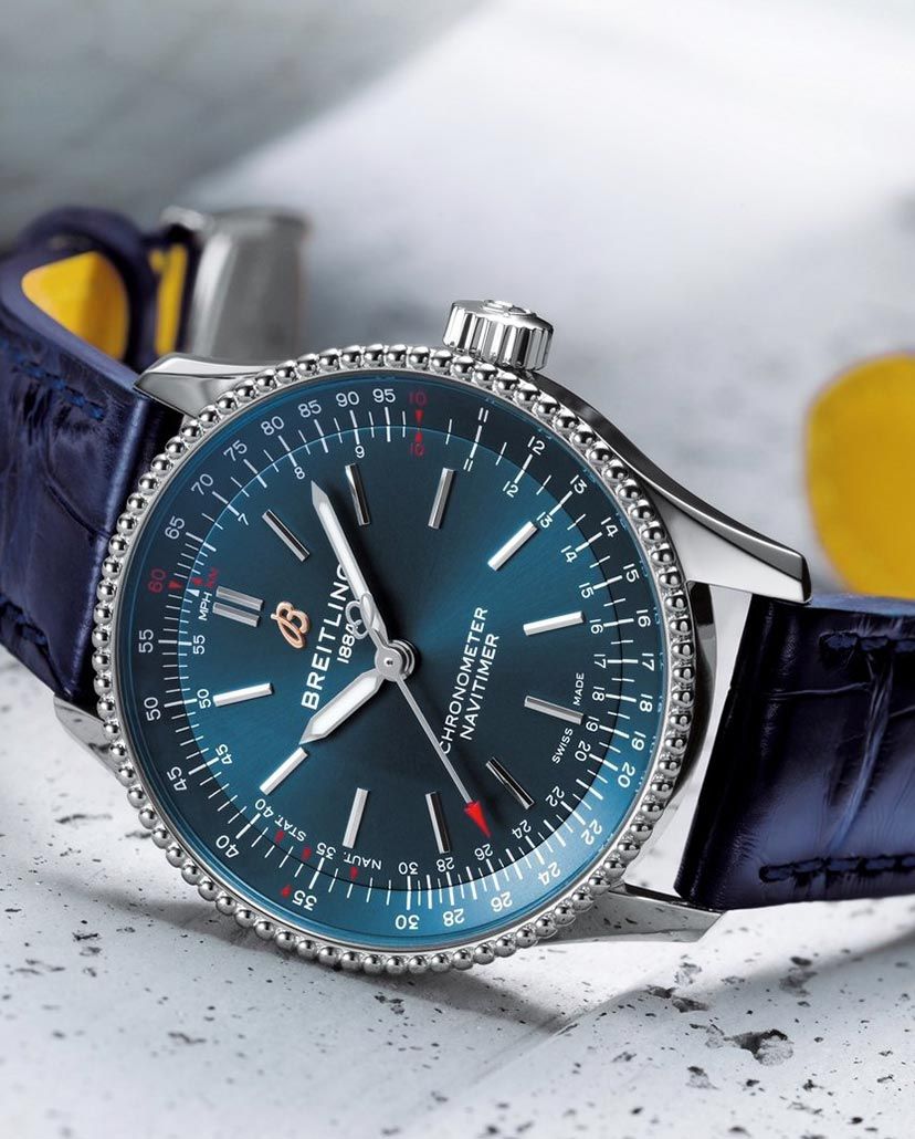 Swiss watch blue on sale dial