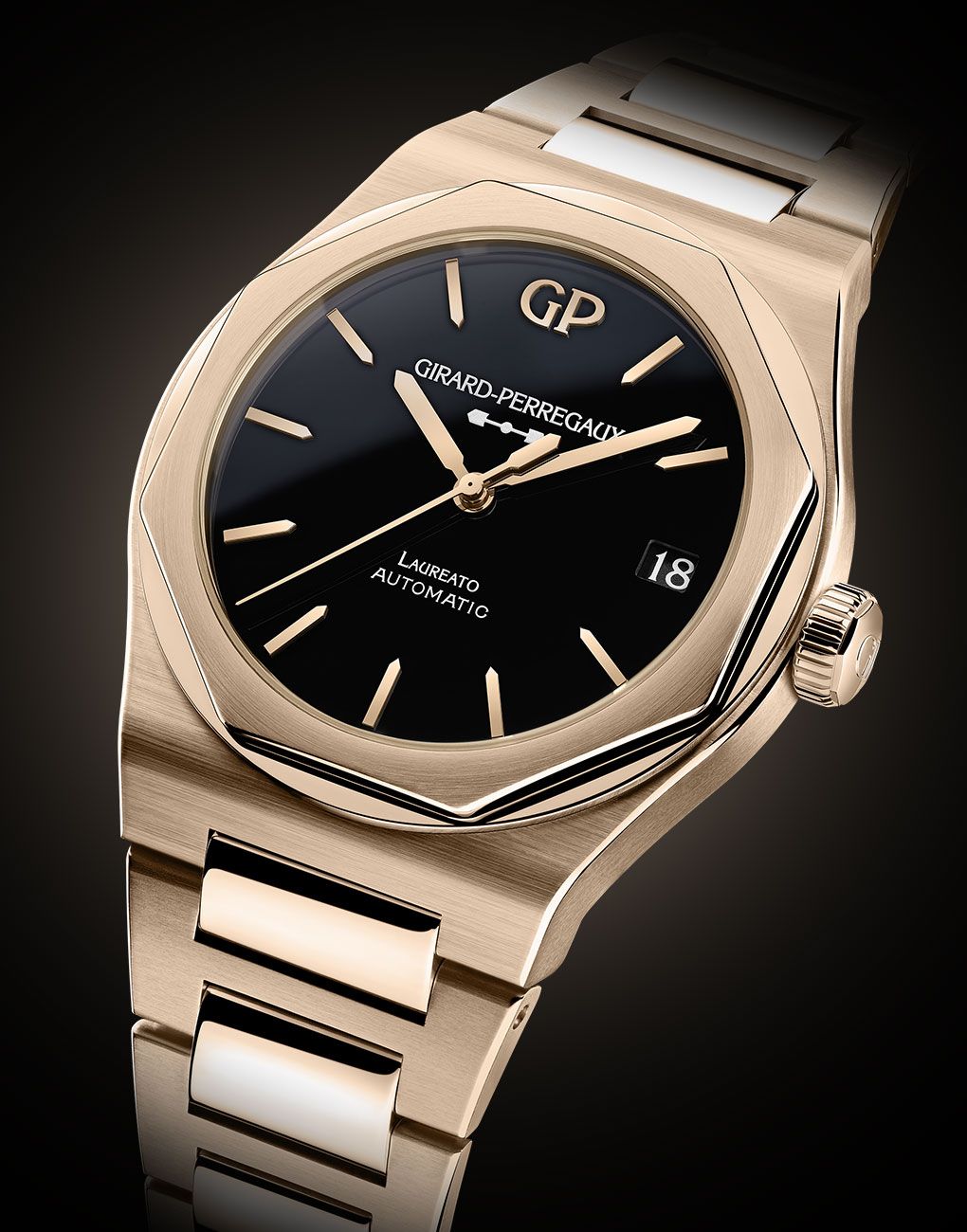 Introducing The Girard Perregaux Laureato Pink Gold & Onyx Dial