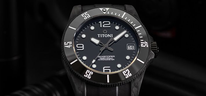 Black Pearl: Titoni's Seascoper 600 Dive Watch Now In Carbon
