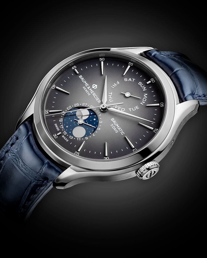 Baume & Mercier Clifton Baumatic Automatic Day Date Moonphase watches under INR 5 lakh