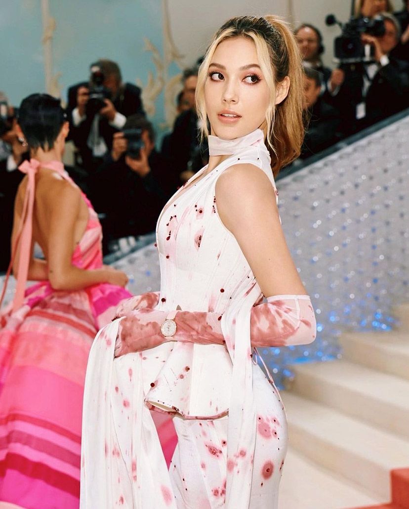 New York, USA. 1st May, 2023. New York, USA. May 1st, 2023. Eileen Gu  arriving at The Met Gala 2023 at The Metropolitan Museum of Art, New York.  This years theme is