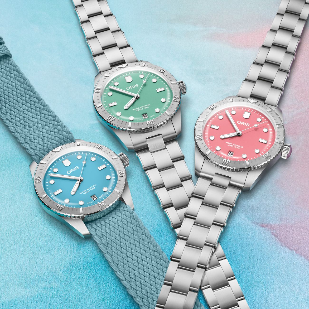 Presenting The New Oris Diver’s Sixty-Five Cotton Candy Edition—In Steel
