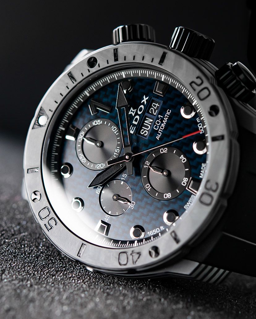 Edox automatic hot sale chronograph carbon