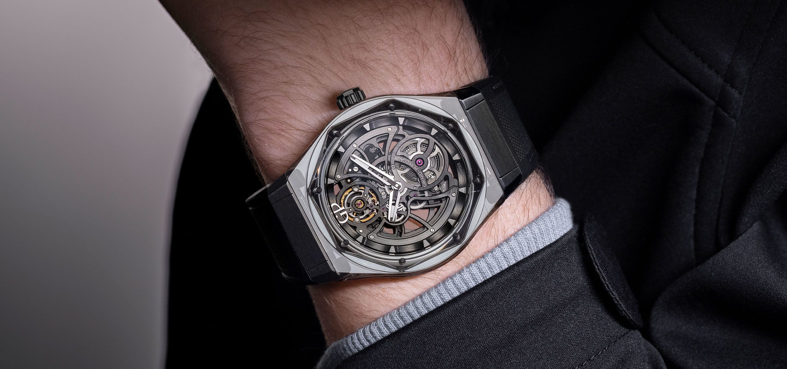 The Curious Case Of The Light And Shade: Girard-Perregaux’s Laureato Absolute In Metallised Sapphire Crystal