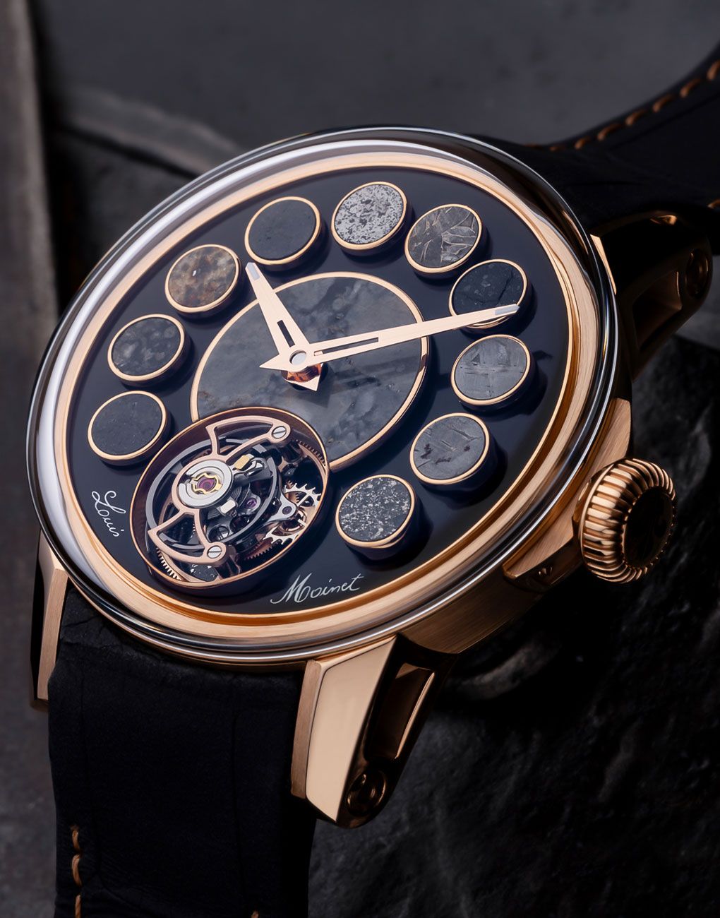 First Look: Louis Moinet Cosmopolis And Its Dial With 12 Meteorites