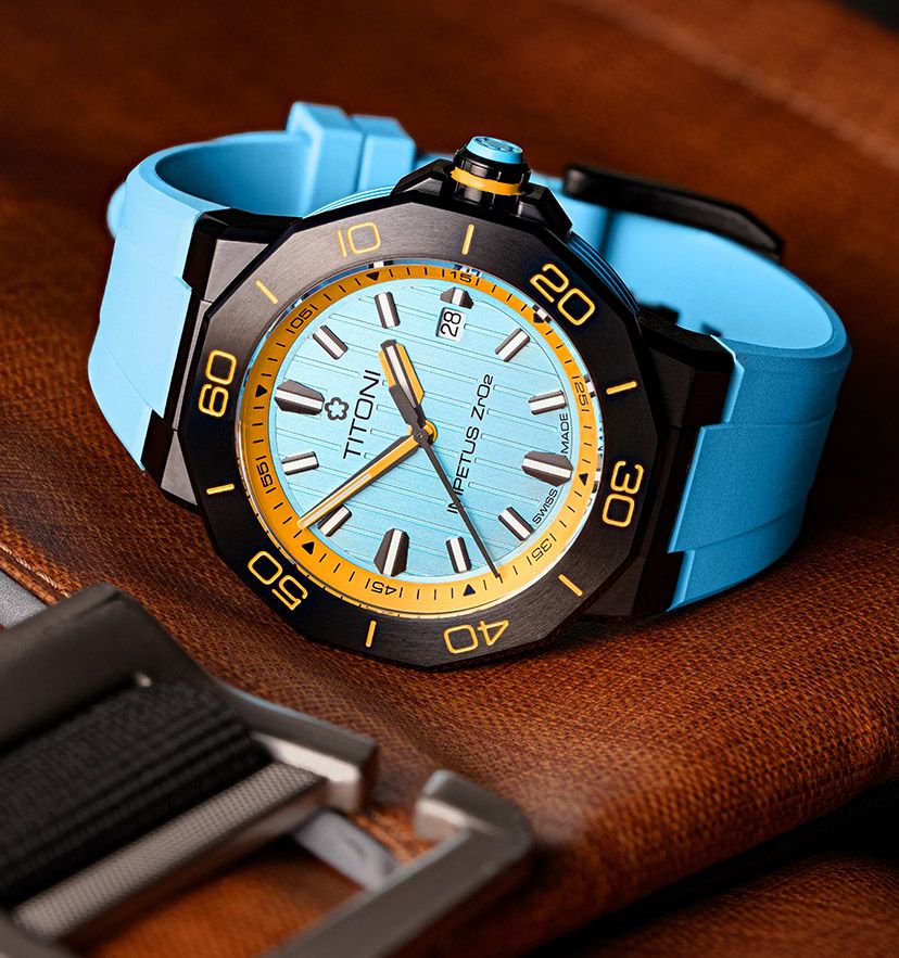 Blue and yellow discount watch