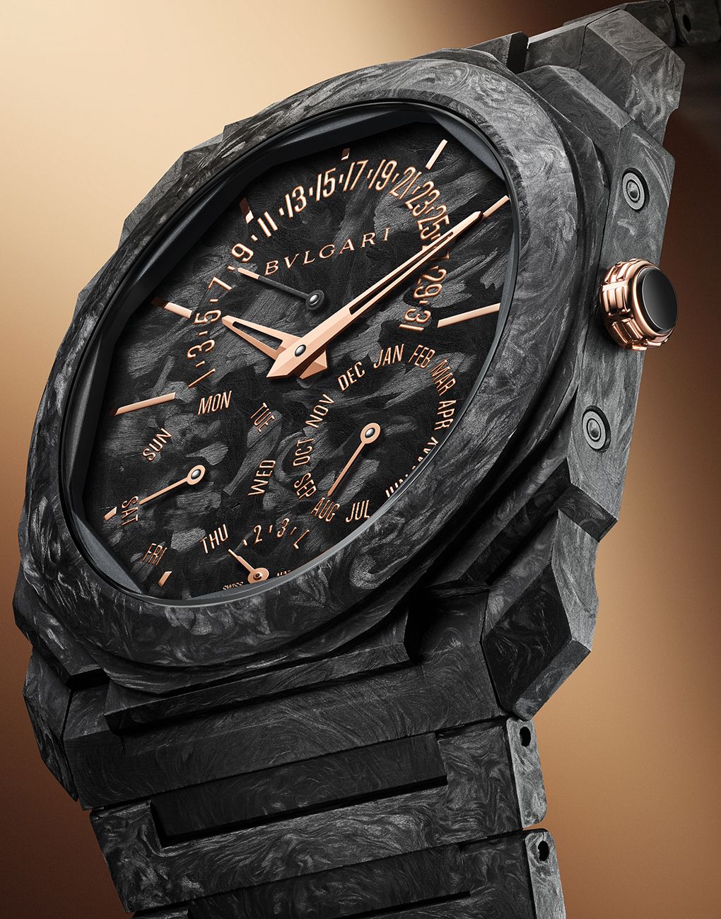 Bulgari BVLGARI creative director interview Octo Finissimo Duality Roman jeweller Swiss watches coins design development gold carbon watches material