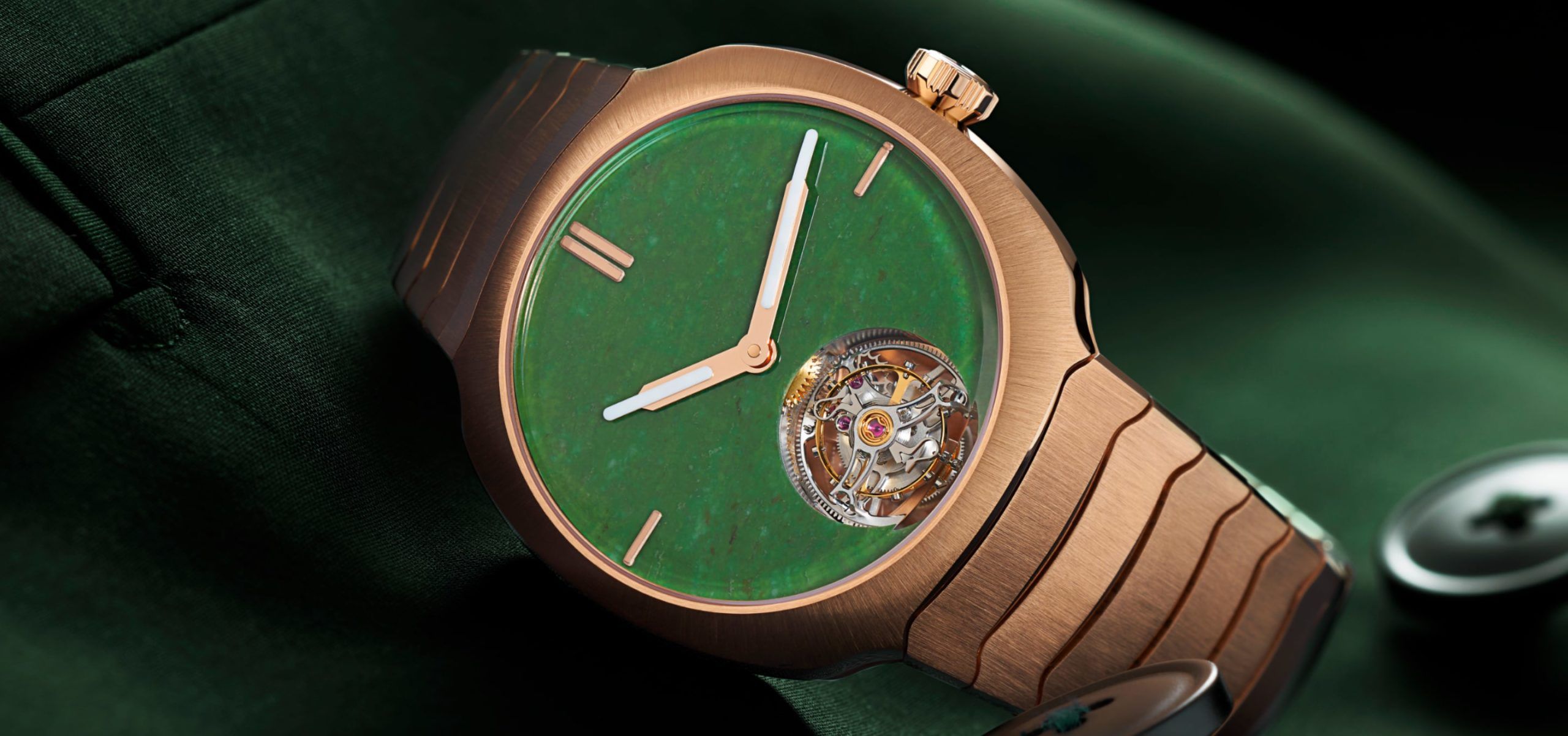 Mineral Makeover: H. Moser & Cie. Goes Green With A Wyoming Jade Dial In The Streamliner Tourbillon Concept