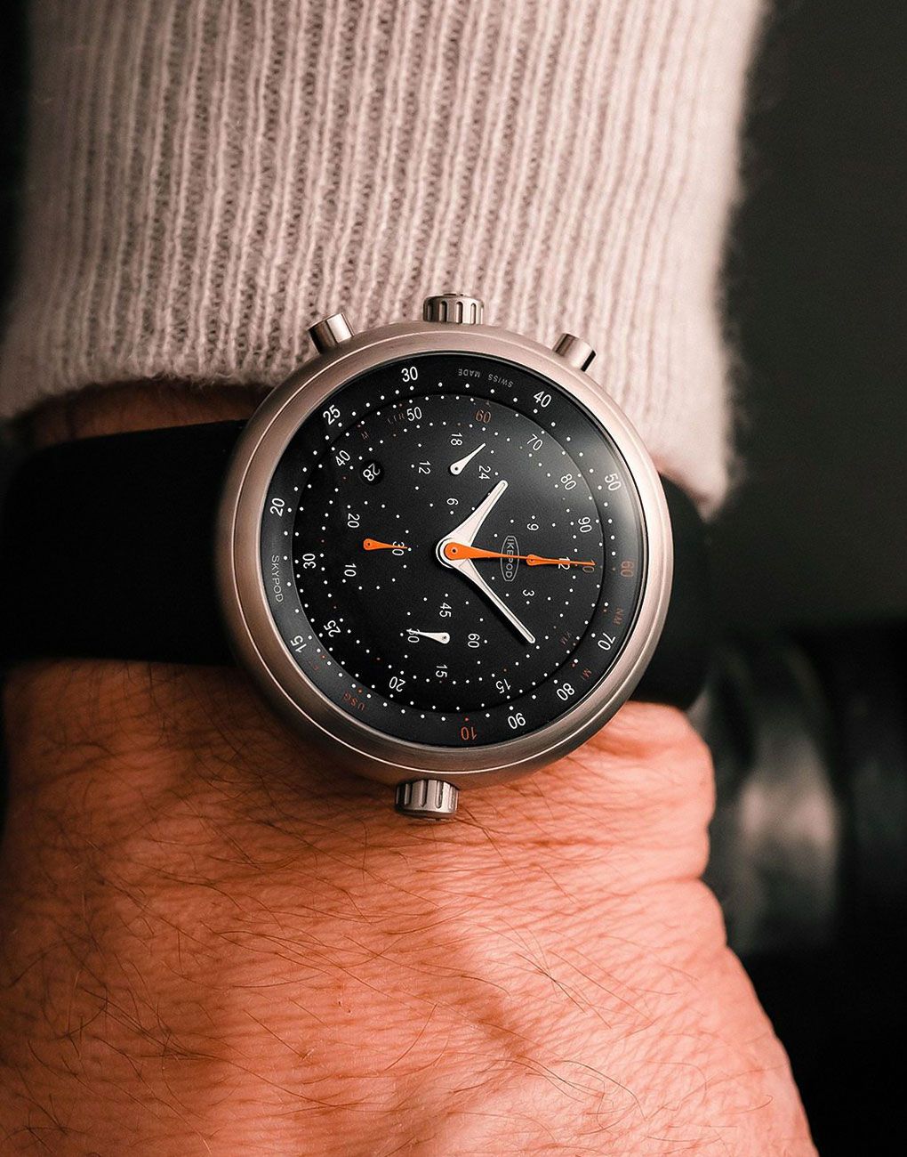 Ikepod Skypod Ola Eero Marten La-Joux Perret movement titanium case rubber pin strap