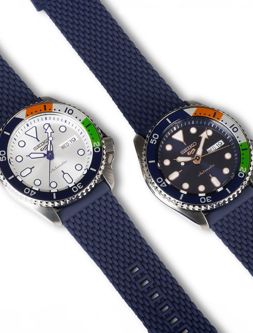 Seiko 5 best sale navy blue