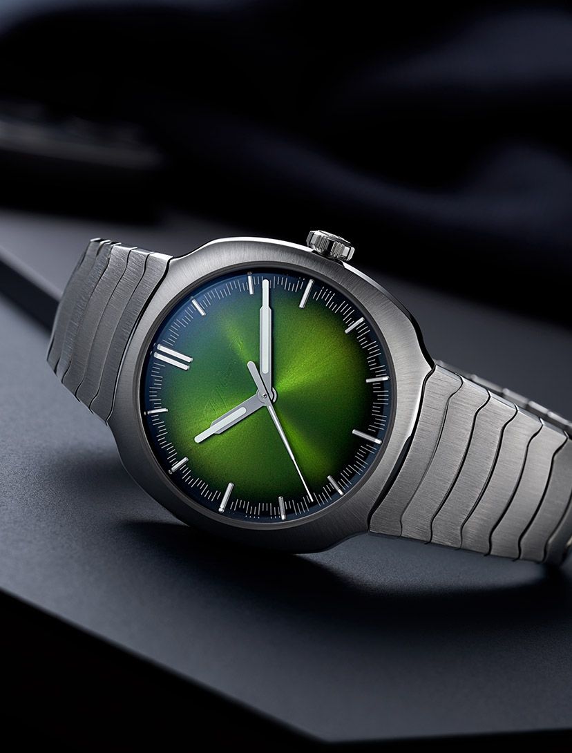 時計 アナログ ゴージャス 掛け時計 孔雀 エレガント ラグジュアリー 静音 H. Moser Streamliner Centre Seconds Matrix Green And Purple Haze