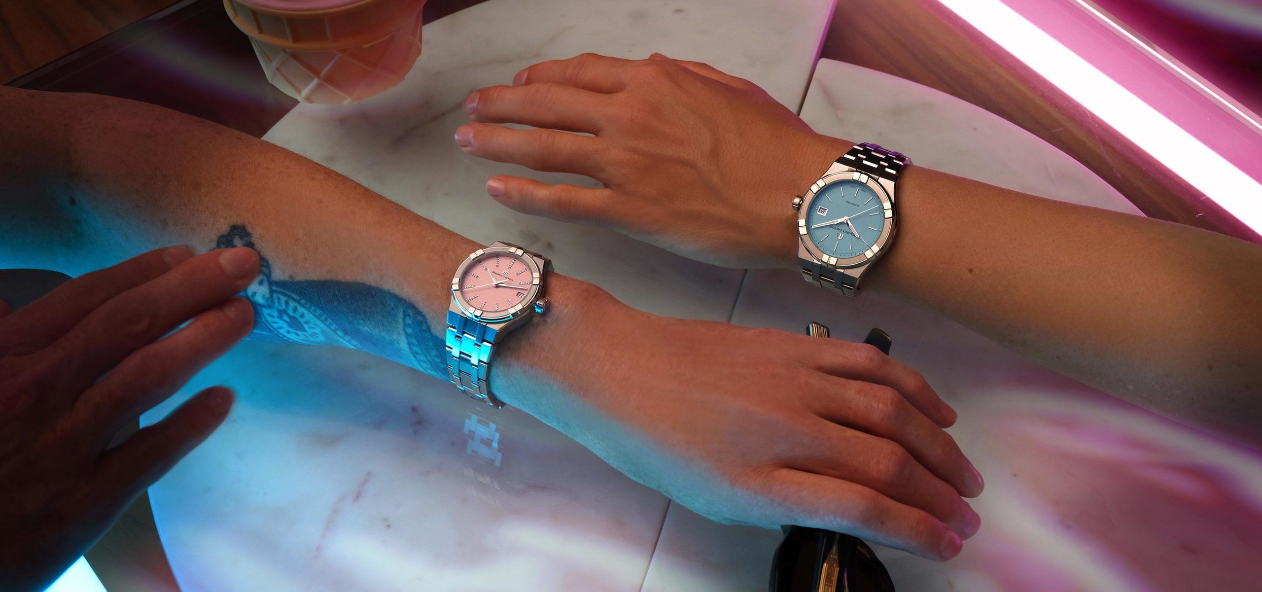 Summer Coolers: The New Maurice Lacroix Aikon Quartz Colours Timepieces In Pink And Blue