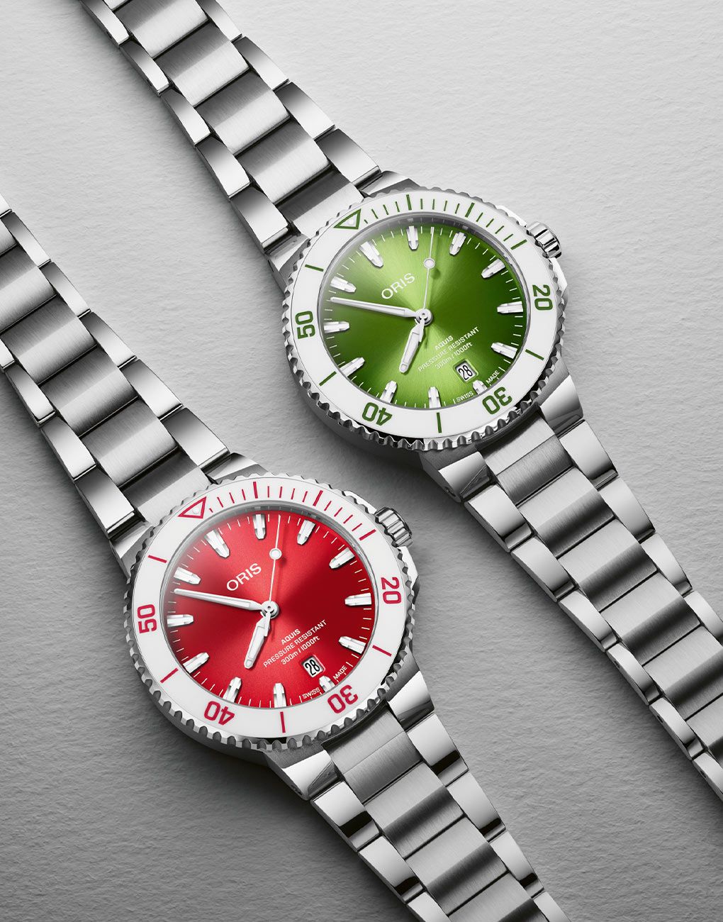 Oris Aquis Date 41.50MM Watermelon Watch Red dial green dial stainless steel watch