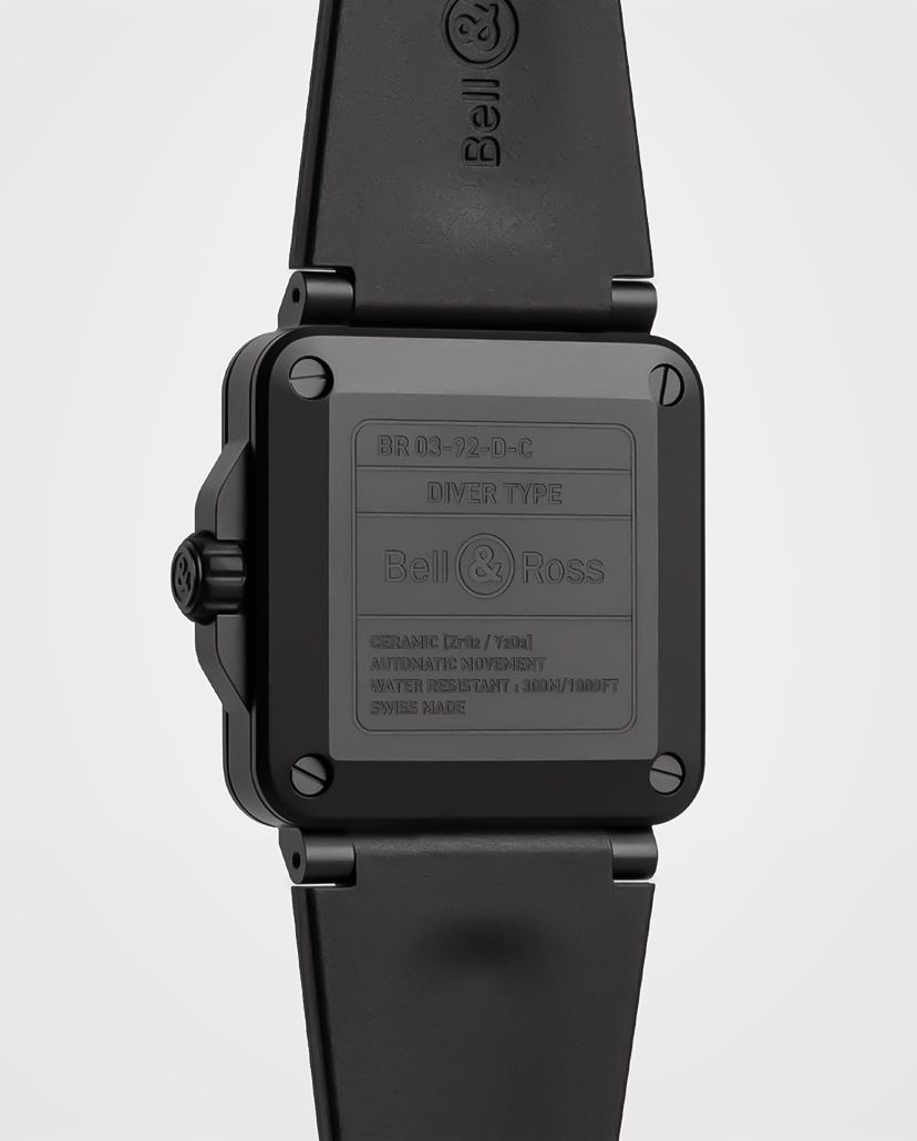 Bell & Ross BR 03 Diver Black Matt Dive watches ceramic watches black dial square watches