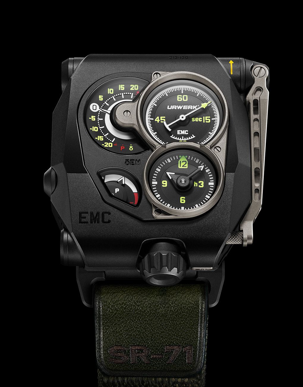 Urwerk SR-71 UR-EMC Manual winding Maxon generator Titanium and steel watch