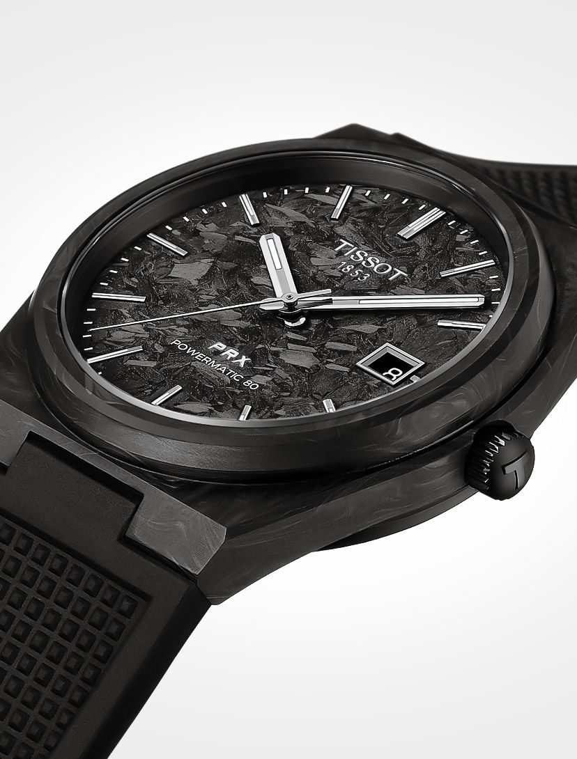 TISSOT PRX 35mm 自動巻き腕時計 ブラック Tissot PRX Powermatic 80 35mm Unisex Watch Black
