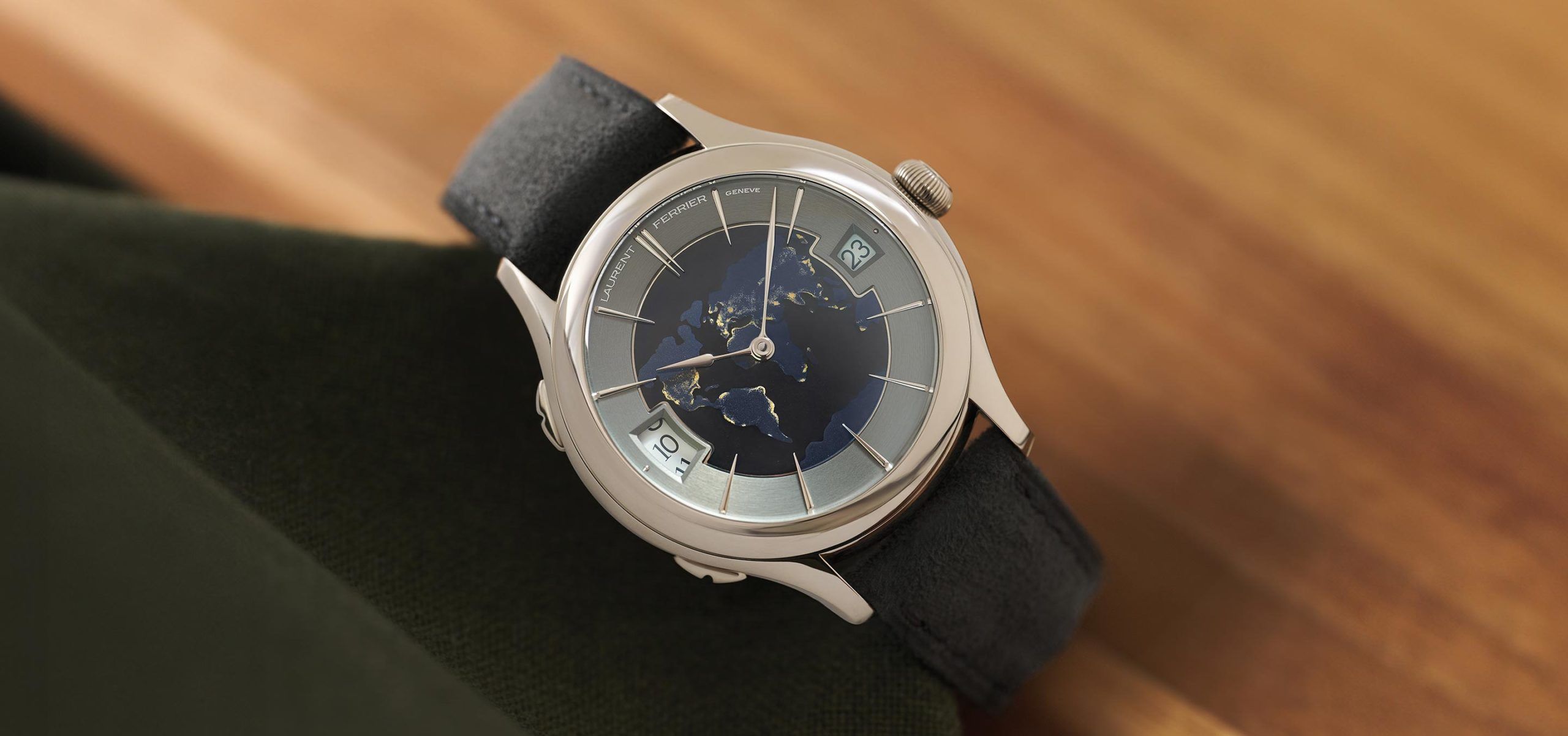 Jet-Set-Go With Laurent Ferrier's All-New Classic Traveller Globe Night Blue