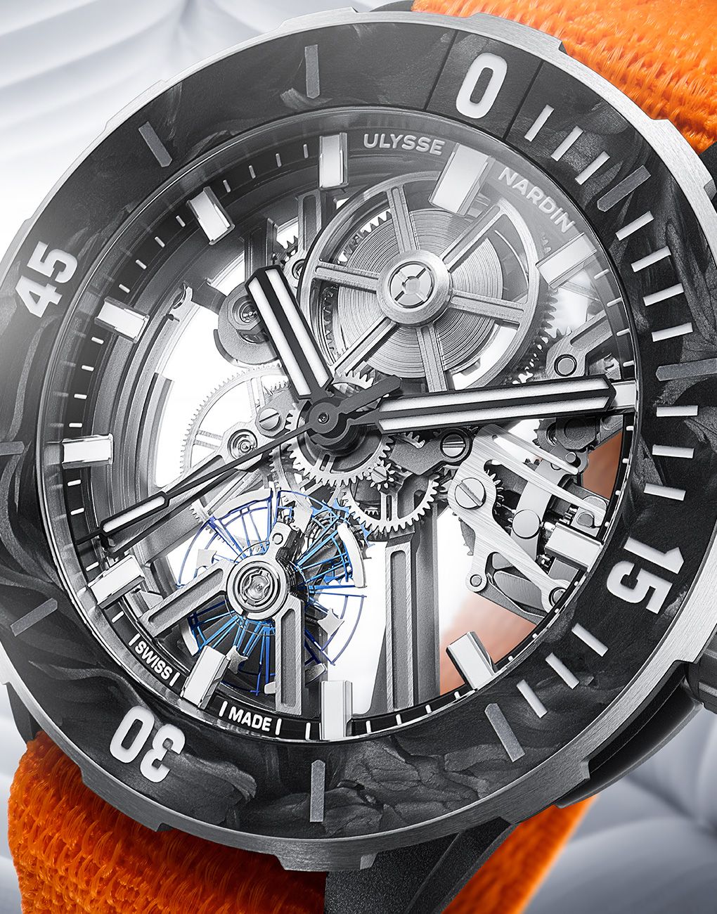 Ulysse Nardin Diver Air Lightweight Watches Carbon fiber titanium recycled materials skeleton watches dive watches