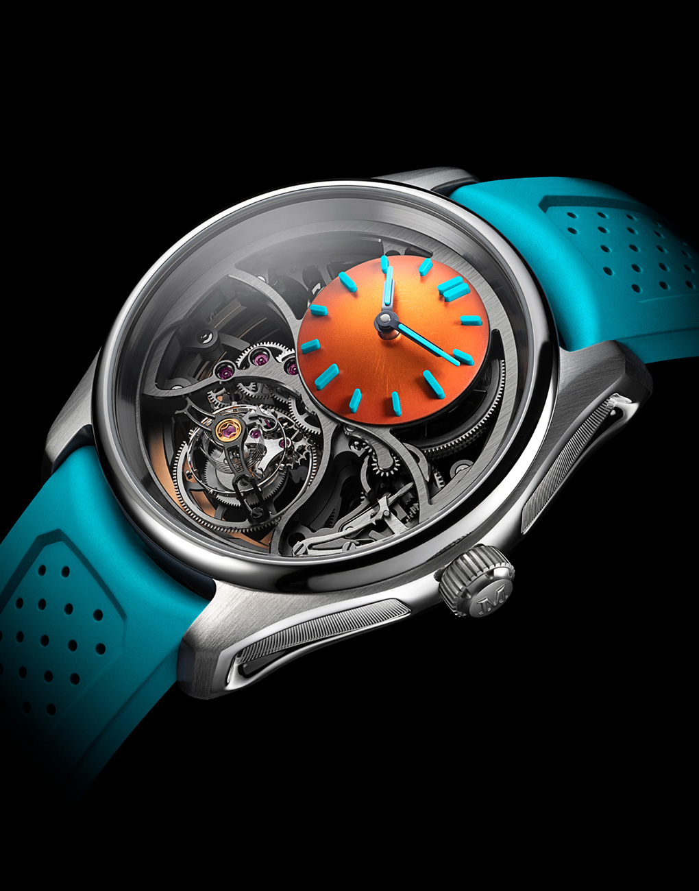 Fiery Orange And Cooling Turquoise In The H. Moser Pioneer Spiced Aqua