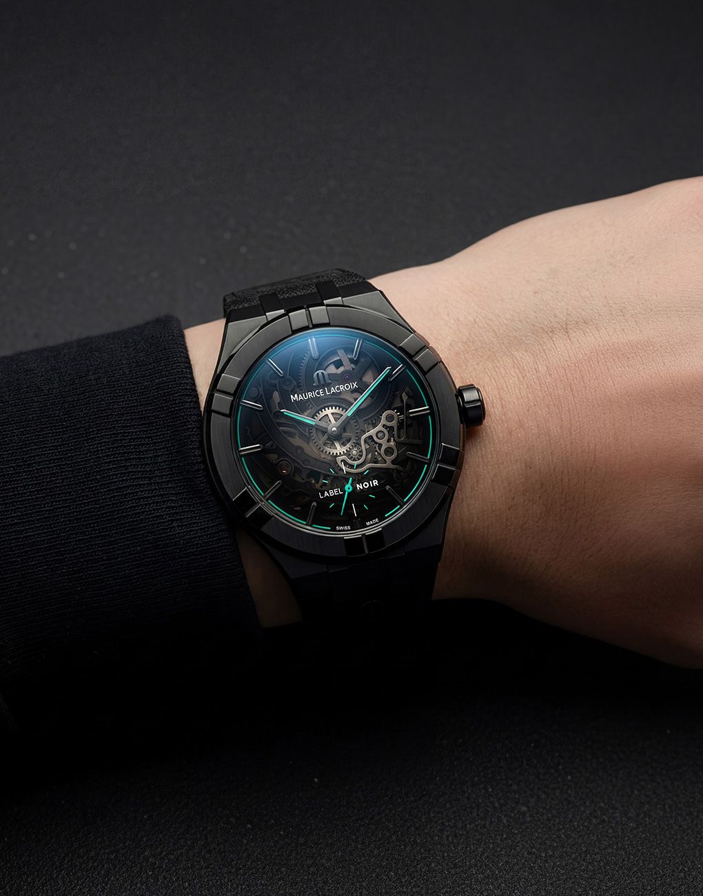 The Maurice Lacroix X Label Noir Aikon Manufacture Skeleton Watch